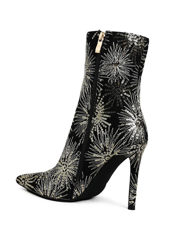 Oleander Sequin Embellished Stiletto Boots - Tigbul's Variety Fashion Shop