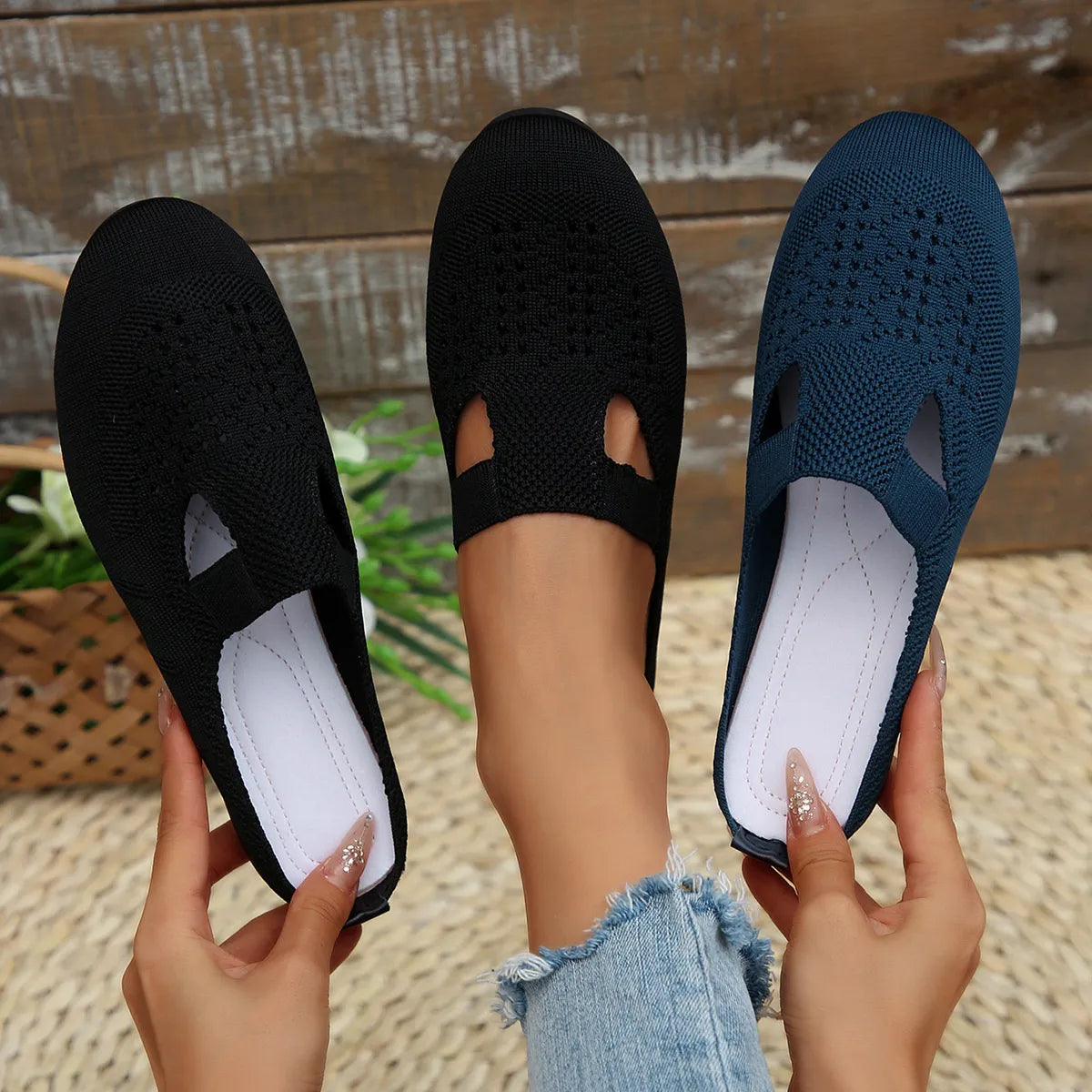 Round Toe Flat Slip-Ons - Tigbul's Variety Fashion Shop