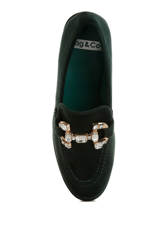 Maestro Diamante Embellished Horsebit Loafers - Tigbul's Variety Fashion Shop