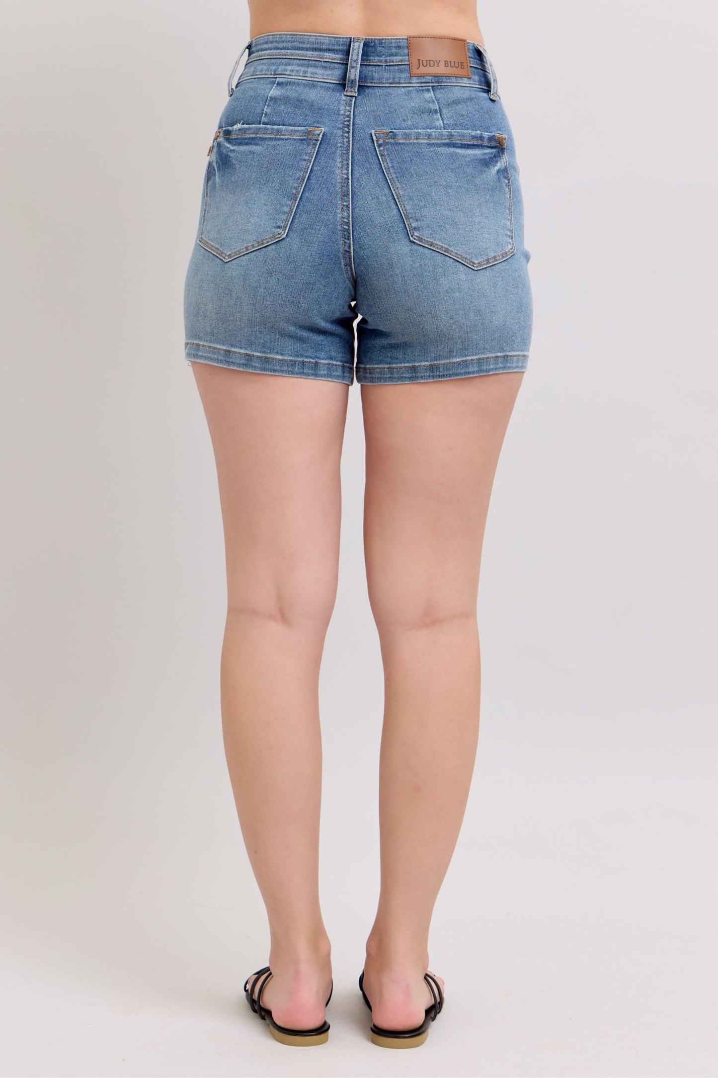 Judy Blue Full Size High Rise Tummy Control Denim Shorts Plus Size - Tigbul's Variety Fashion Shop