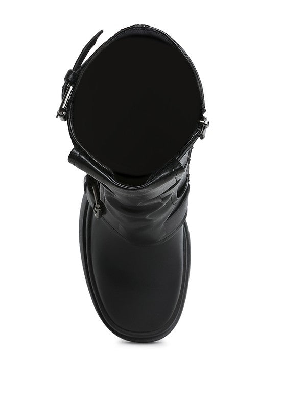 Syrah Chunky Biker Boots - Tigbul's Variety Fashion Shop