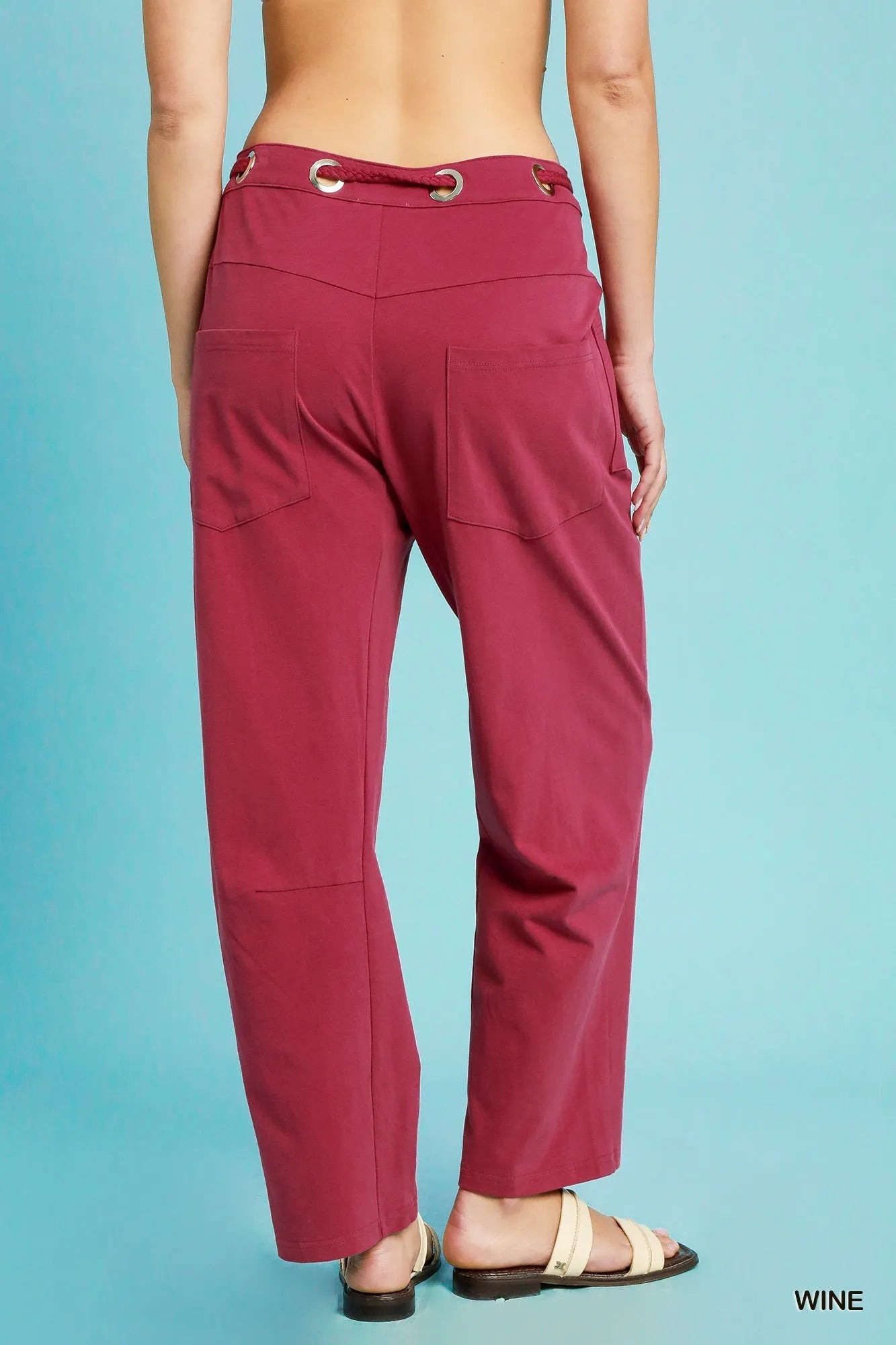 Umgee Drawstring Wide Leg Casual Pants - Tigbul's Variety Fashion Shop