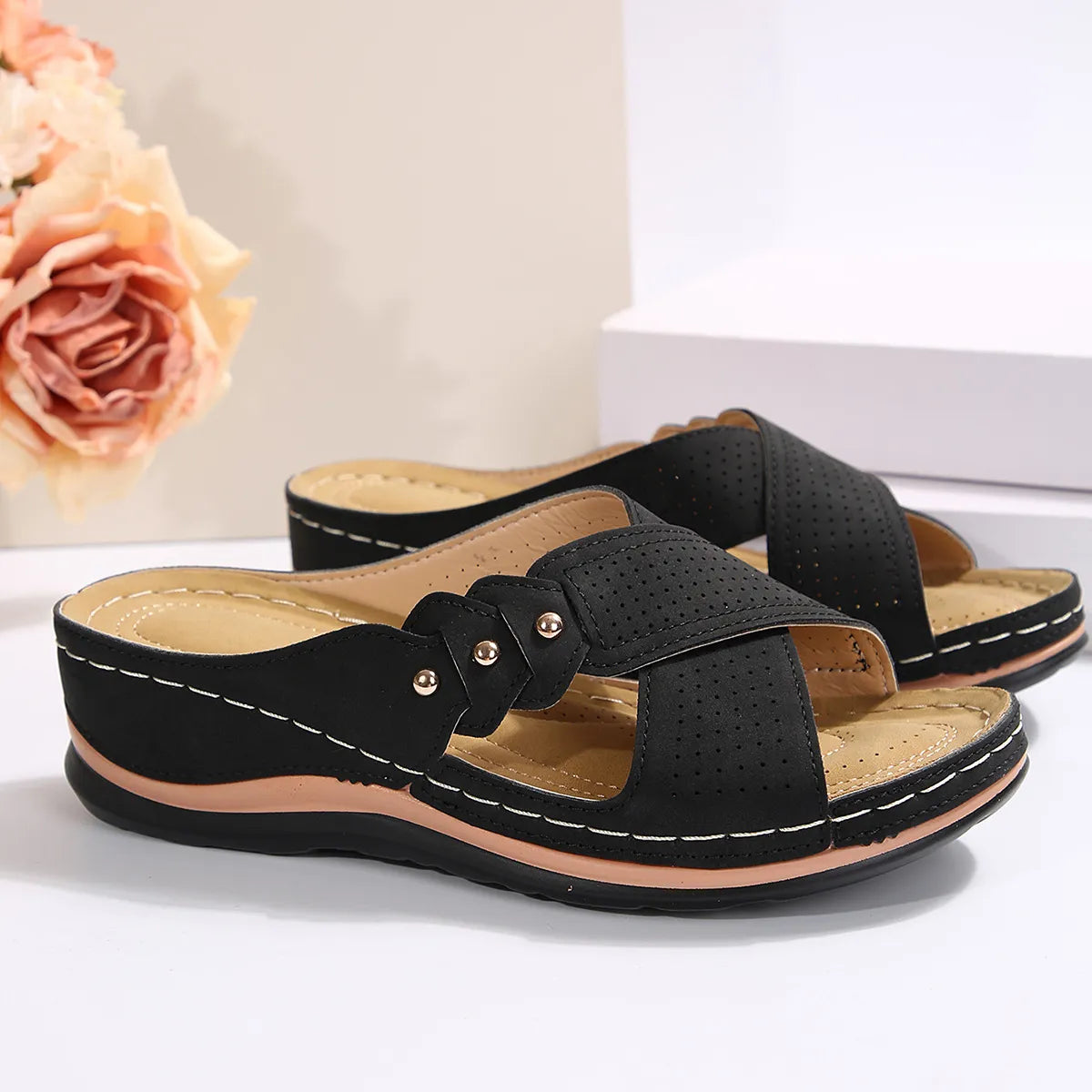 Crisscross Open Toe Wedge Sandals - Tigbul's Variety Fashion Shop