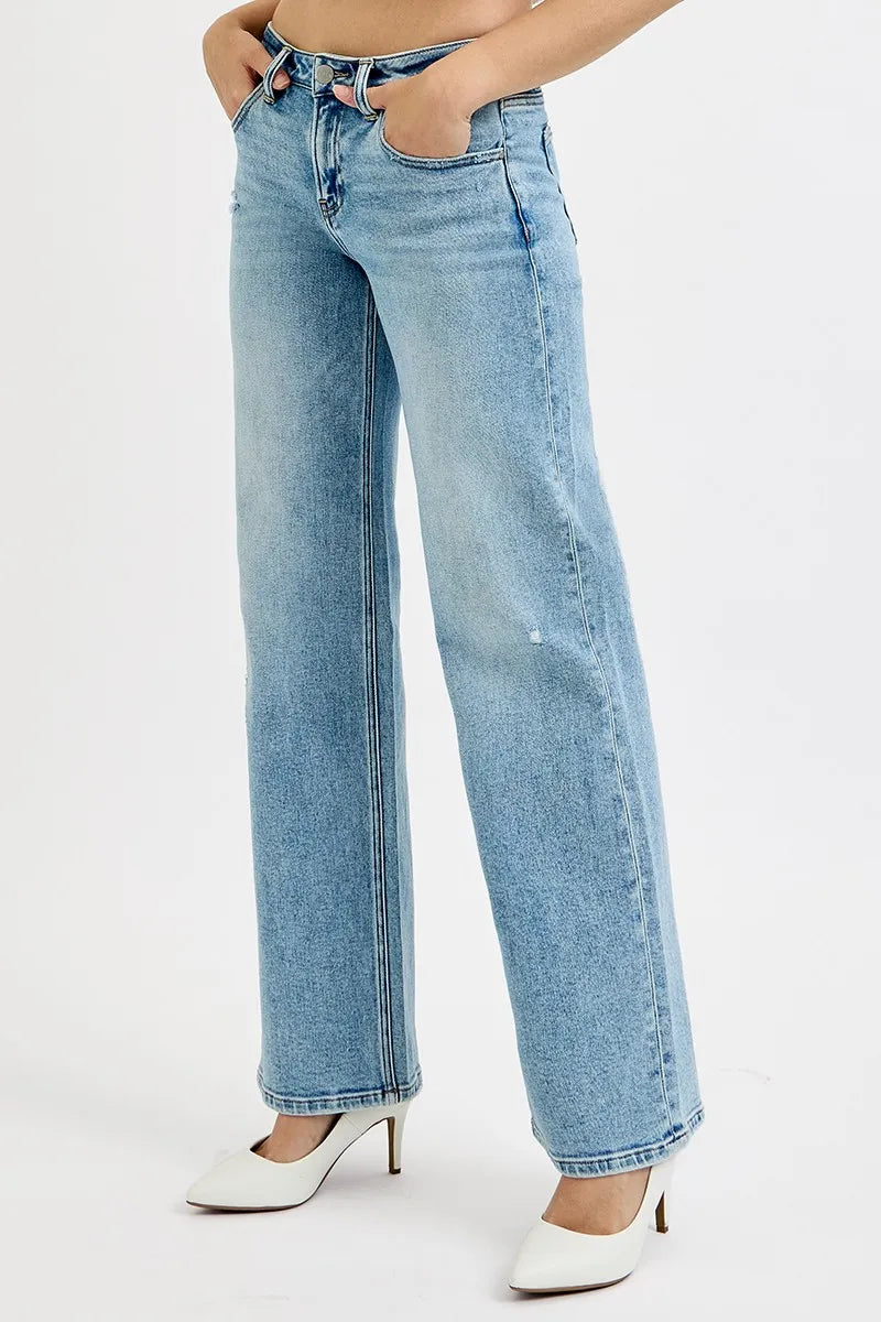 RISEN Full Size Low Rise Ankle Boyfriend Distressed Jeans Plus Size - Tigbul's Variety Fashion Shop