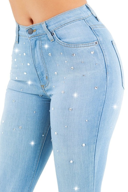 Vegas Glam Bell Bottom Light Wash - Inseam 32 - Tigbul's Variety Fashion Shop