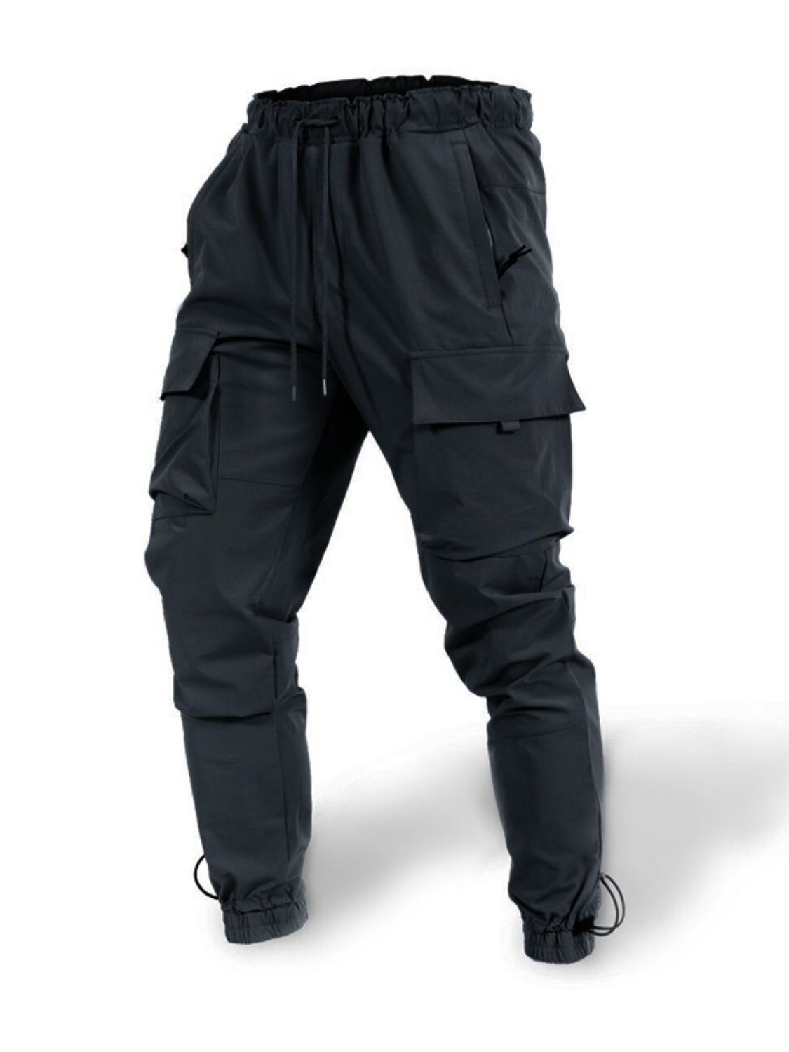 Men's Plus Size Drawstring Pants with Cargo Pockets - Tigbul's Variety Fashion Shop