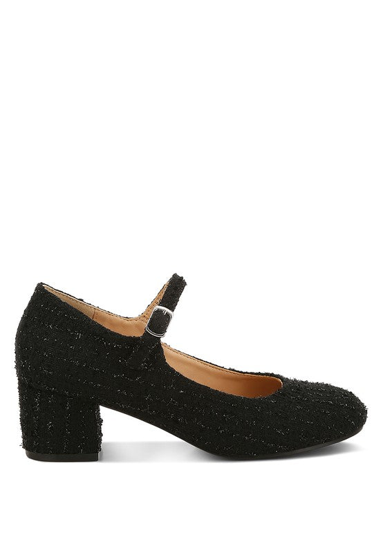 Antara Tweed Mary Jane Sandals - Tigbul's Variety Fashion Shop