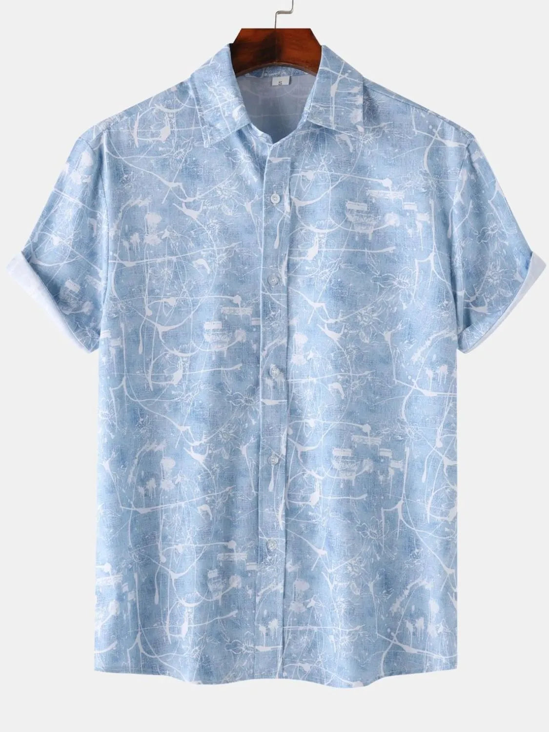 Men's Printed Short Sleeve Button Down Shirt - Tigbul's Variety Fashion Shop