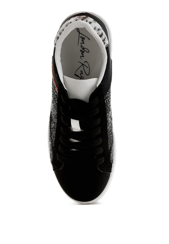 Cosmolight Glitter Faux Leather Sneakers - Tigbul's Variety Fashion Shop