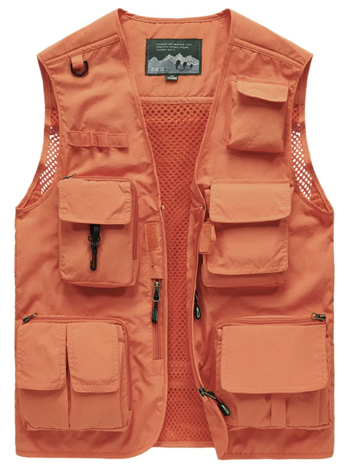 Men's Size Small up to 7XL Zip Up Cargo Pocket Mesh Vest - Tigbul's Variety Fashion Shop