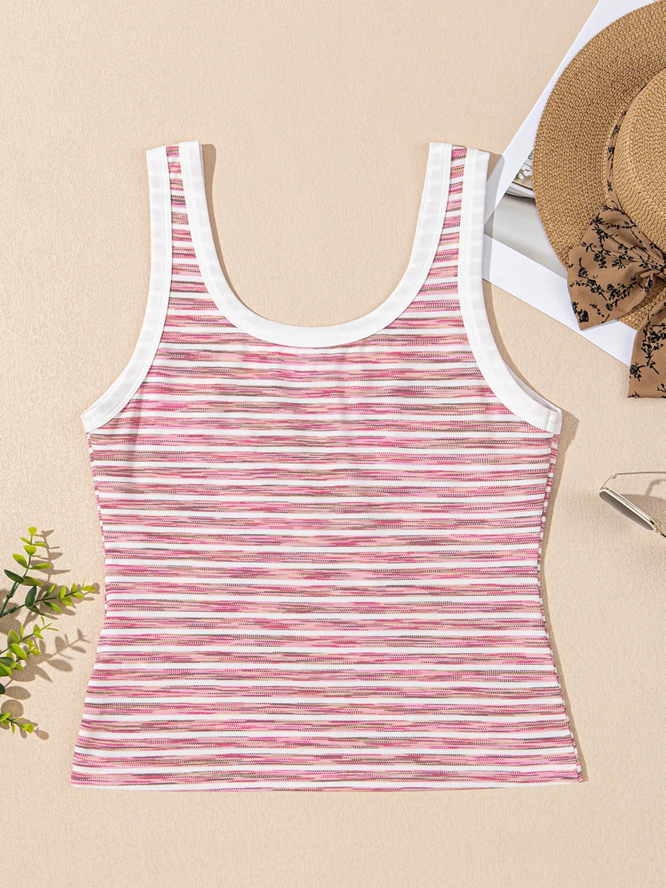 Striped Scoop Neck Tank Top - Tigbul's Variety Fashion Shop