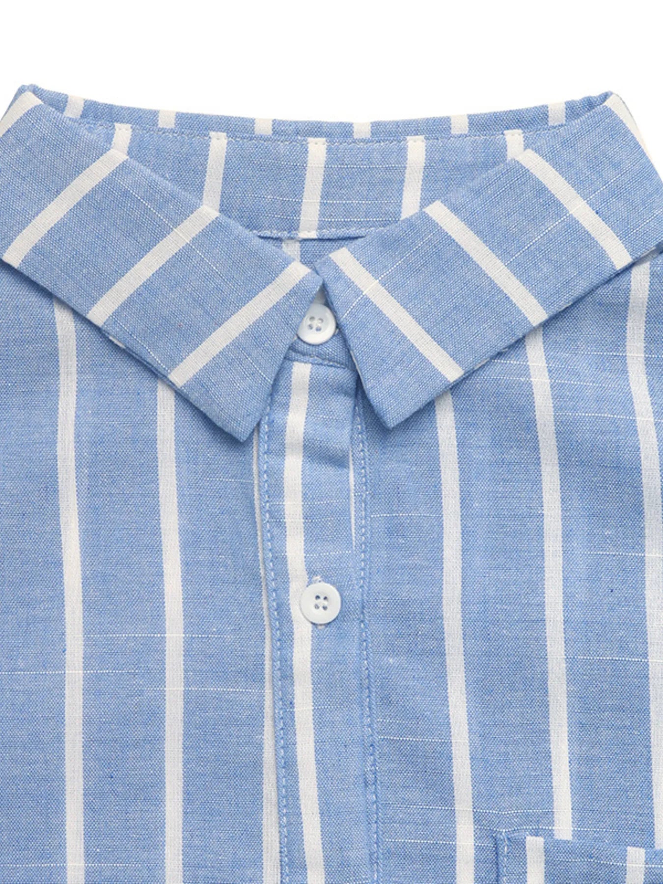 Striped Oversized Button-Down Shirt - Tigbul's Variety Fashion Shop
