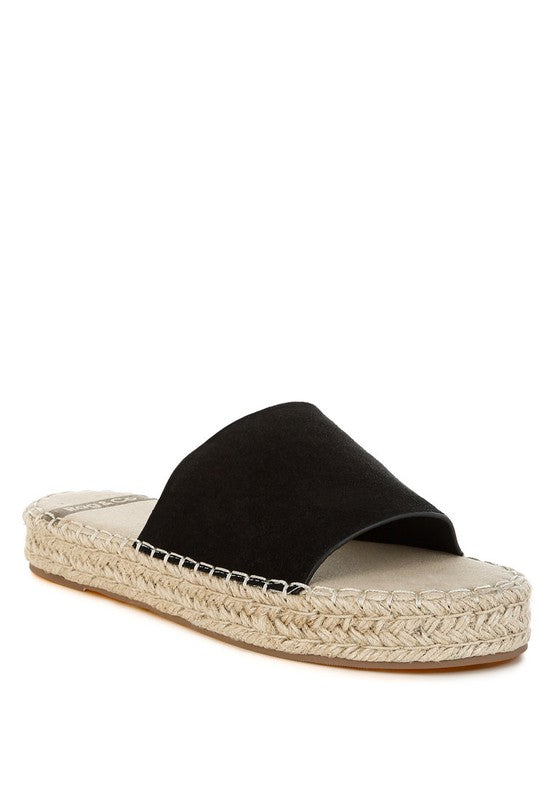 Huntra Real Soft Leather Espadrille Flatforms - Tigbul's Variety Fashion Shop