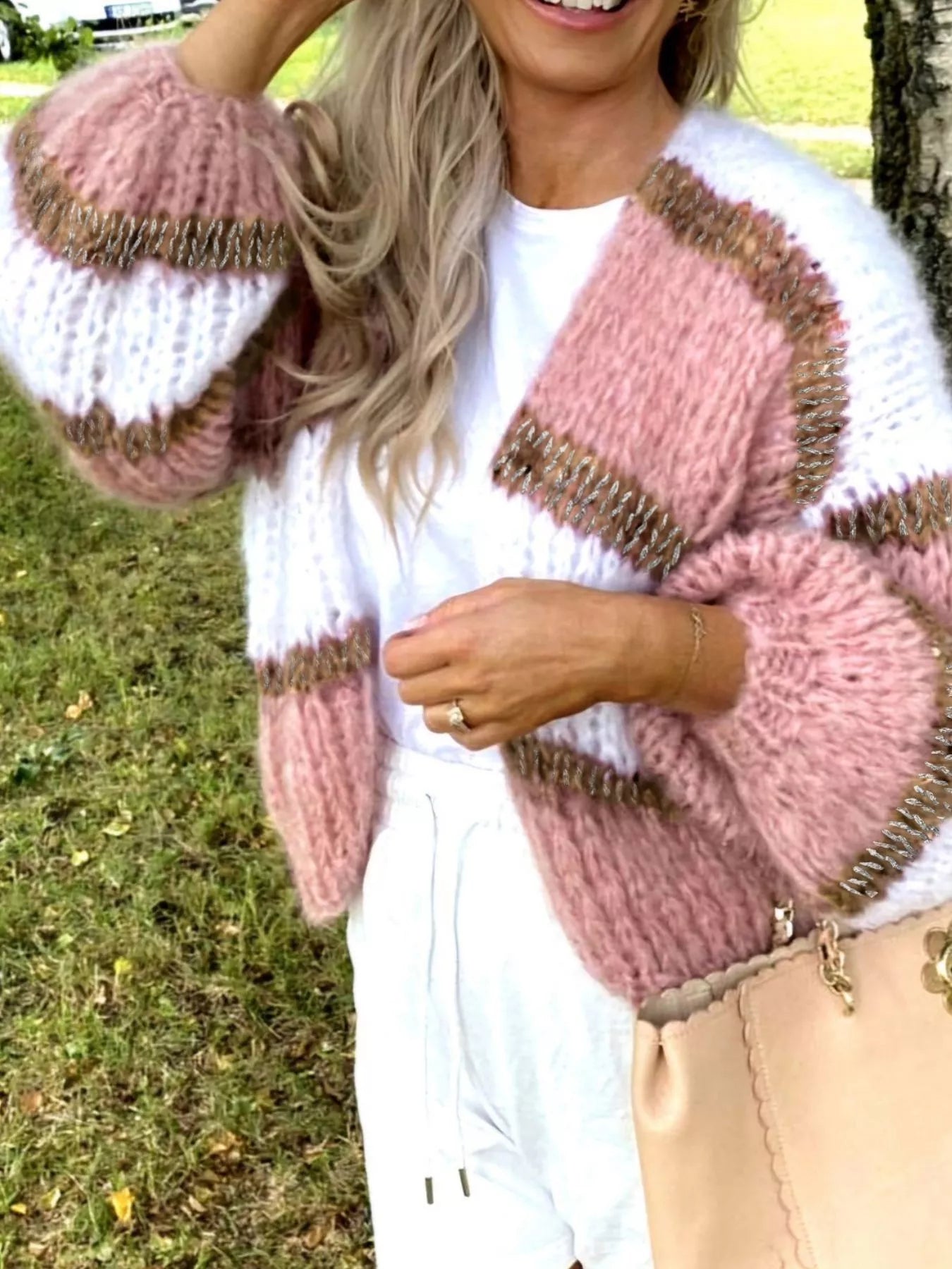 Color Block Open Front Cardigan - Tigbul's Variety Fashion Shop