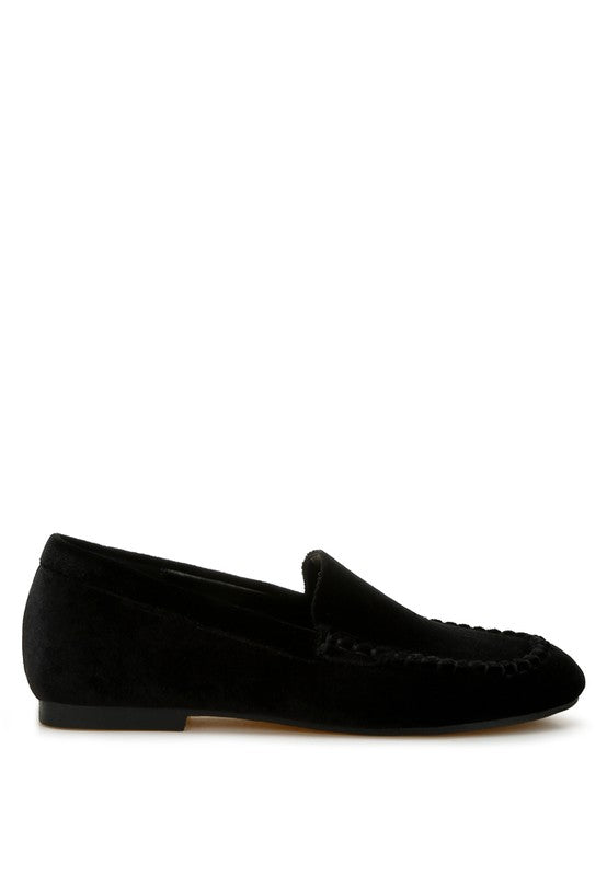 Robua Velvet Flat Loafers - Tigbul's Variety Fashion Shop