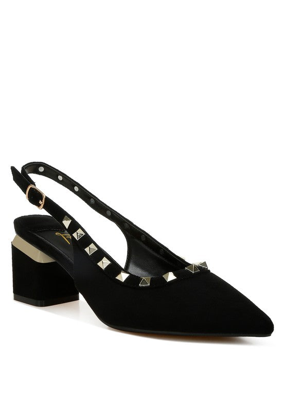 Ameya Stud Emebllished Microfiber Sandals - Tigbul's Variety Fashion Shop