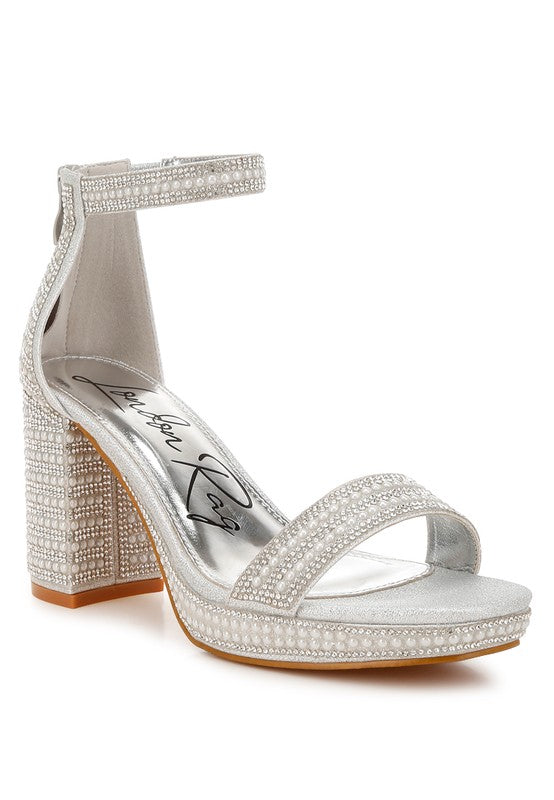 Mejuri Rhinestones And Pearl Embellished Sandals - Tigbul's Variety Fashion Shop