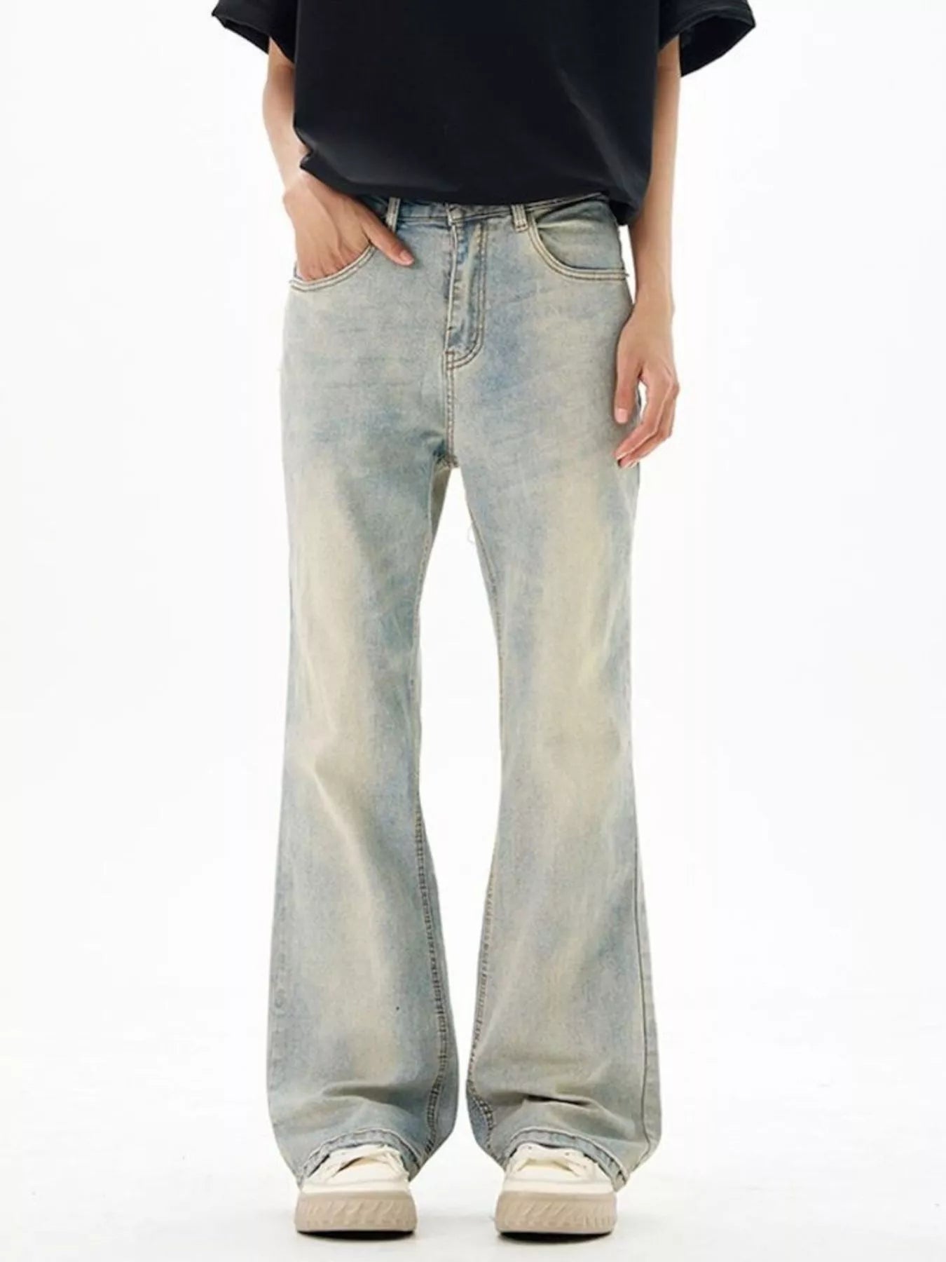 Men's Wash Flare Jeans - Tigbul's Variety Fashion Shop