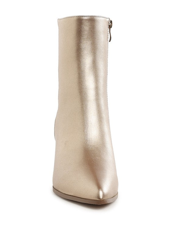 Mimosa Mesh Detail Pointy Ankle Boots - Tigbul's Variety Fashion Shop