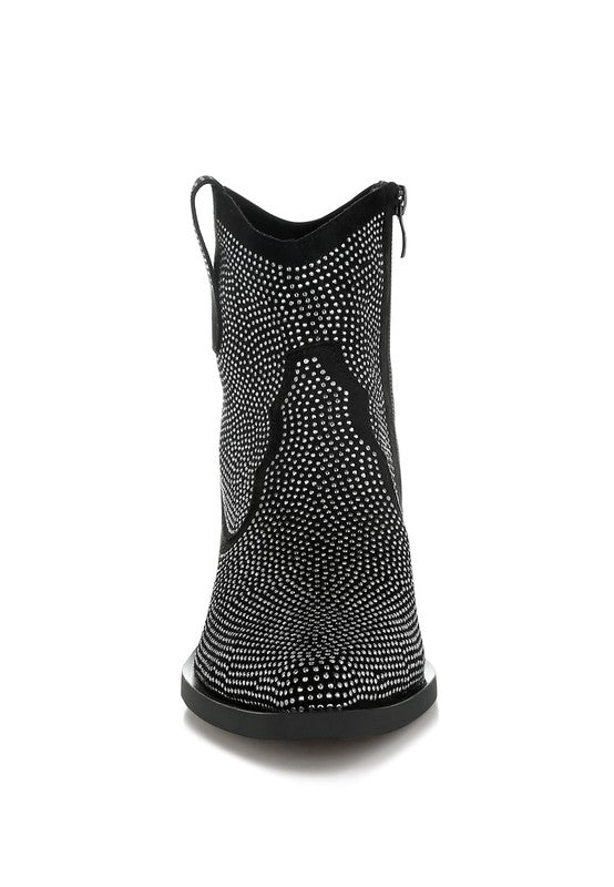 Costello Rhinestones Embellished Cowboy Boots - Tigbul's Variety Fashion Shop