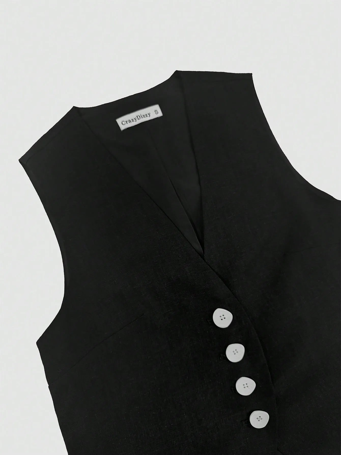 V-Neck Button Detail Vest and Skirt Two-Piece Set - Tigbul's Variety Fashion Shop