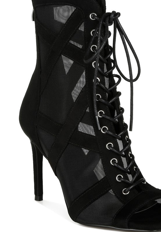 Anarki Mesh Lace-Up Ankle Boots - Tigbul's Variety Fashion Shop