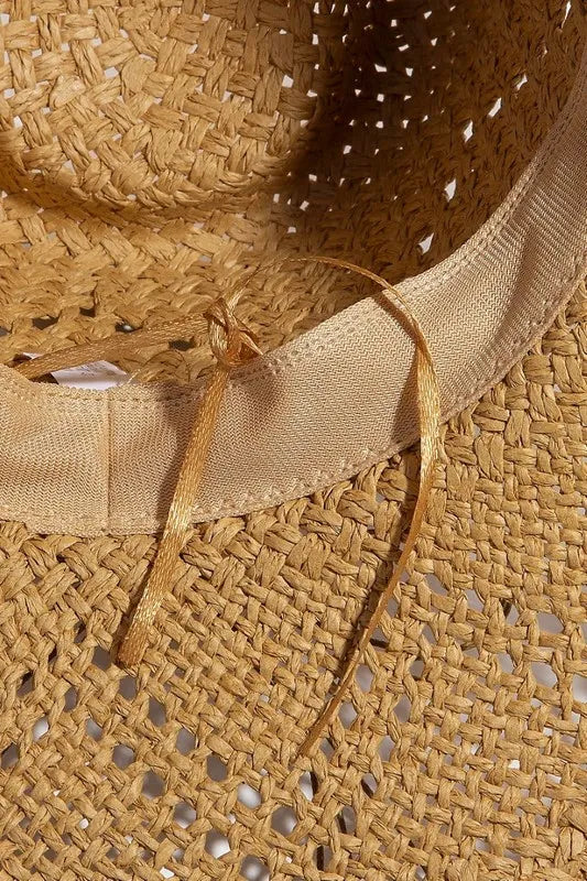 Fame Mixed Beaded Strap Western Fedora Straw Hat - Tigbul's Variety Fashion Shop