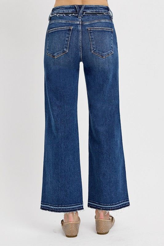 Dark Blue Tummy Control Bootcut Jeans - Tigbul's Variety Fashion Shop