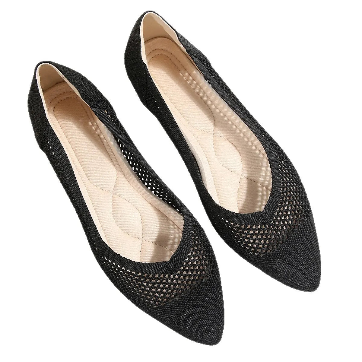 Mesh Point Toe Flat Slip-Ons - Tigbul's Variety Fashion Shop