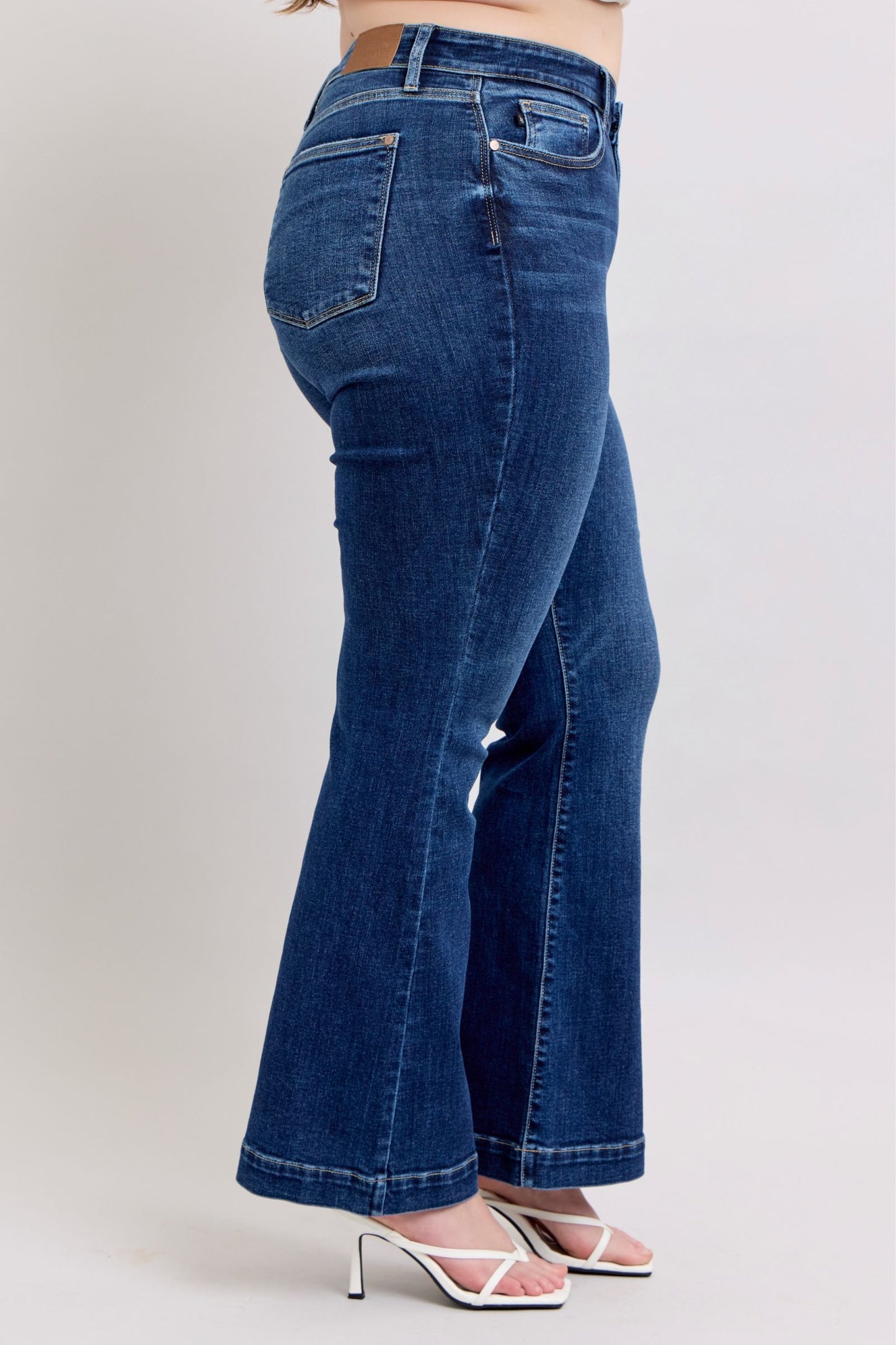 Judy Blue Full Size High Rise Flare Jeans with Pockets Plus Size - Tigbul's Variety Fashion Shop