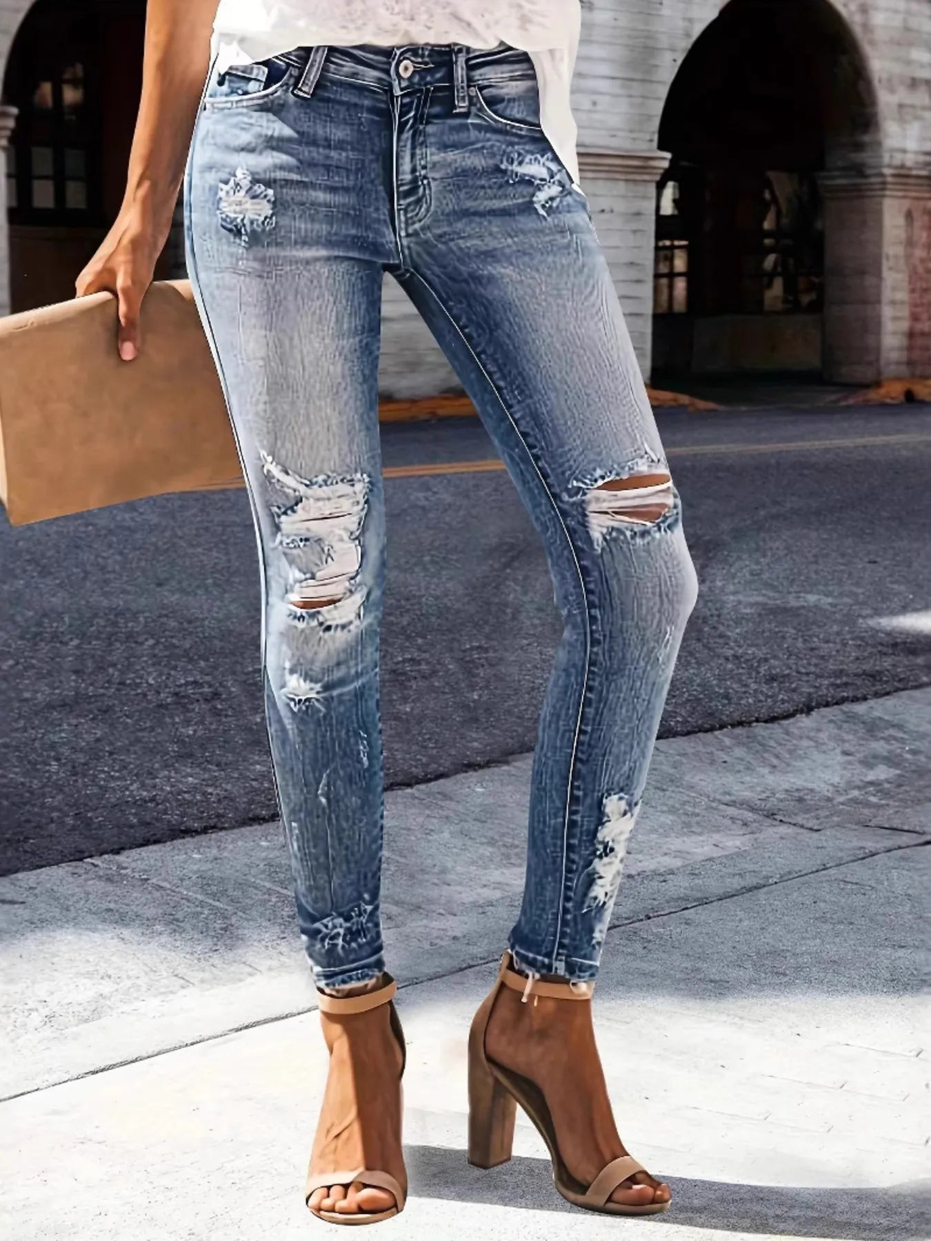 Distressed Skinny Jeans - Tigbul's Variety Fashion Shop