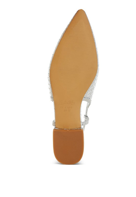 Kurina Metallic Woven Slingback Sandals - Tigbul's Variety Fashion Shop
