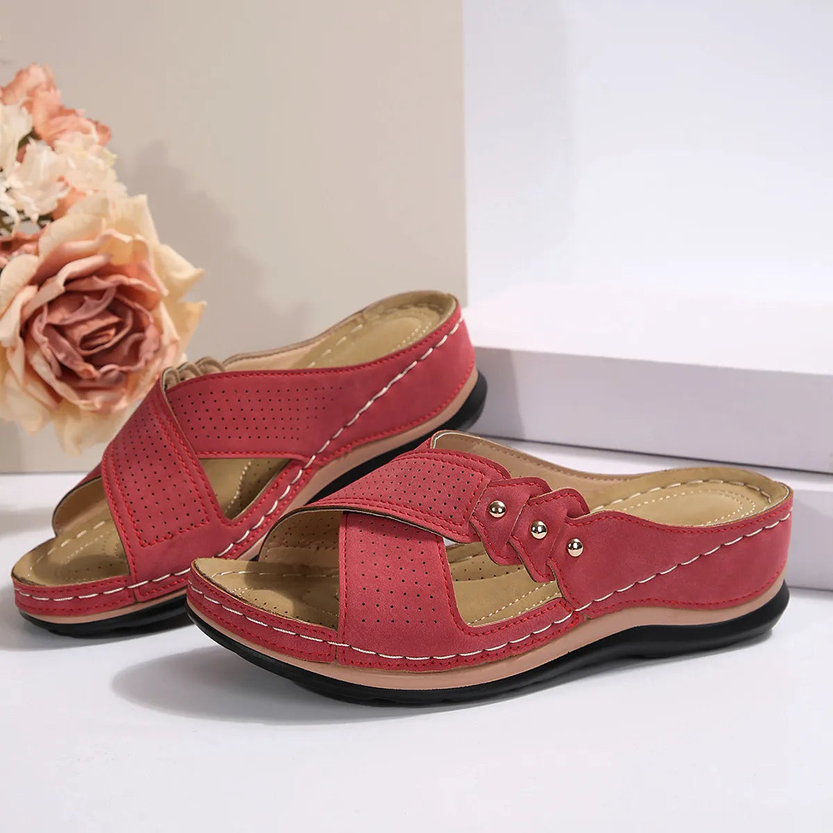 Crisscross Open Toe Wedge Sandals - Tigbul's Variety Fashion Shop