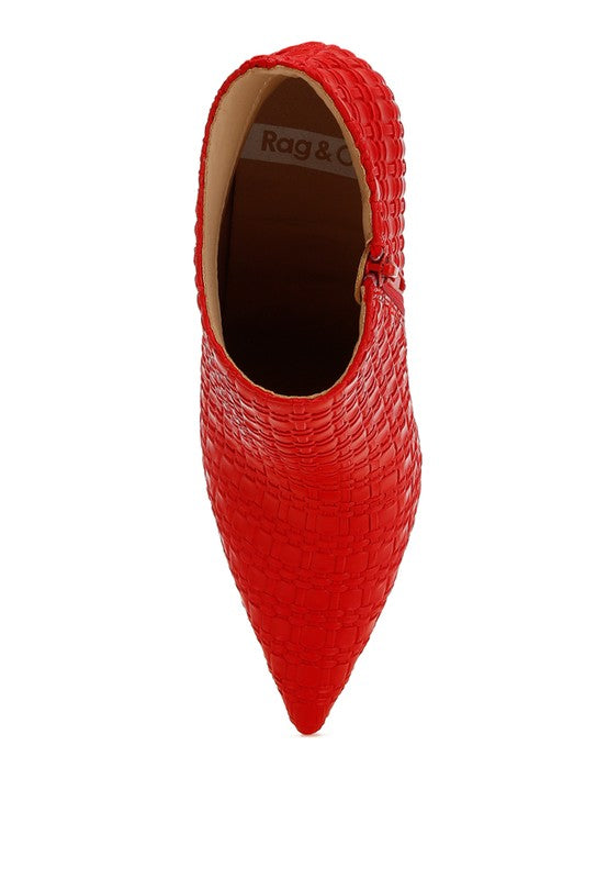 Lolita Woven Texture Stiletto Boot - Tigbul's Variety Fashion Shop