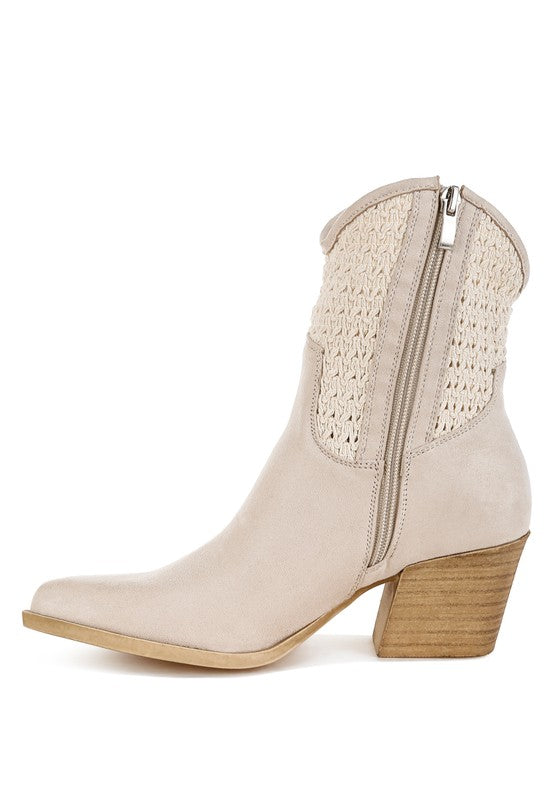 Bimmy Woven Pointy Western Boots - Tigbul's Variety Fashion Shop