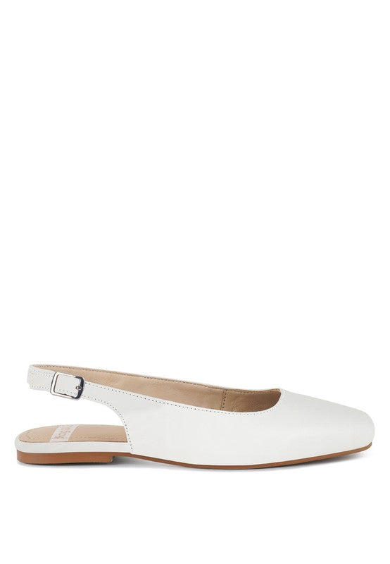 Sozani Real Soft Leather Slingback Flats - Tigbul's Variety Fashion Shop