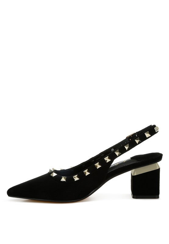 Ameya Stud Emebllished Microfiber Sandals - Tigbul's Variety Fashion Shop