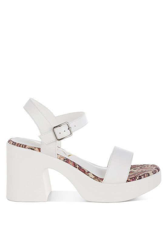 Kolata Faux Leather Pin Buckle Platform Heels - Tigbul's Variety Fashion Shop