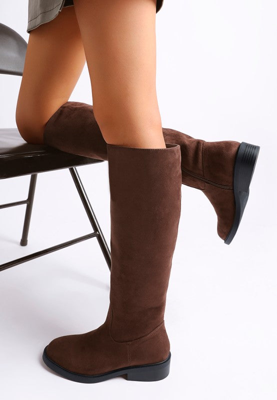 Chiru Round Toe Microfiber Calf Boots - Tigbul's Variety Fashion Shop