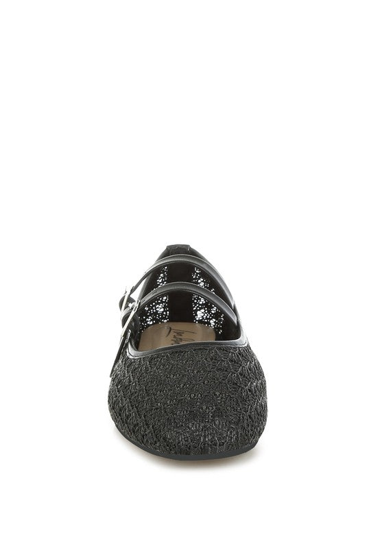 Warena Pin Buckle Strapped Ballerinas - Tigbul's Variety Fashion Shop