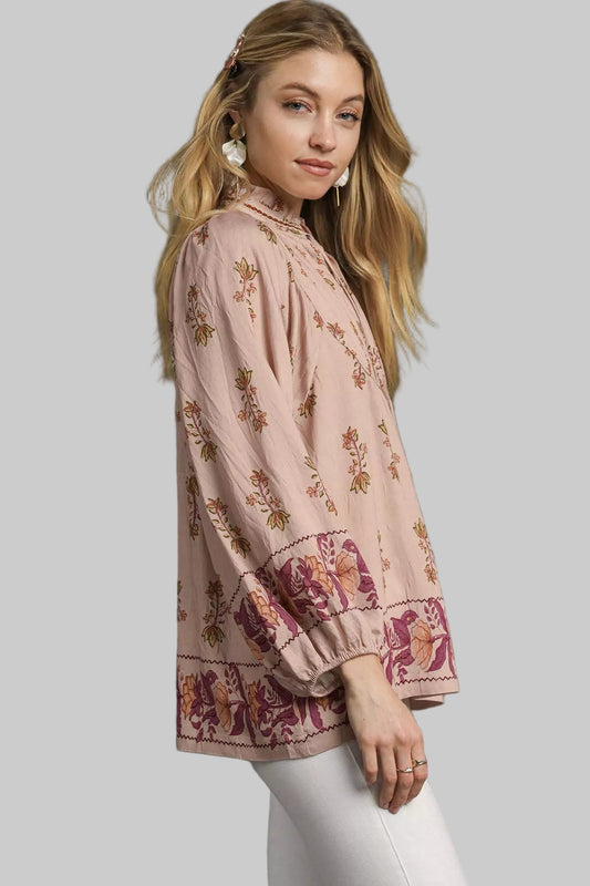 Floral Boho Peasant Blouse - Tigbul's Variety Fashion Shop