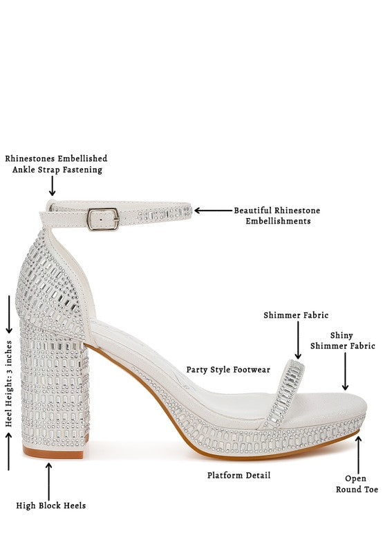 Ronan Rhinestones Embellished Block Sandals - Tigbul's Variety Fashion Shop