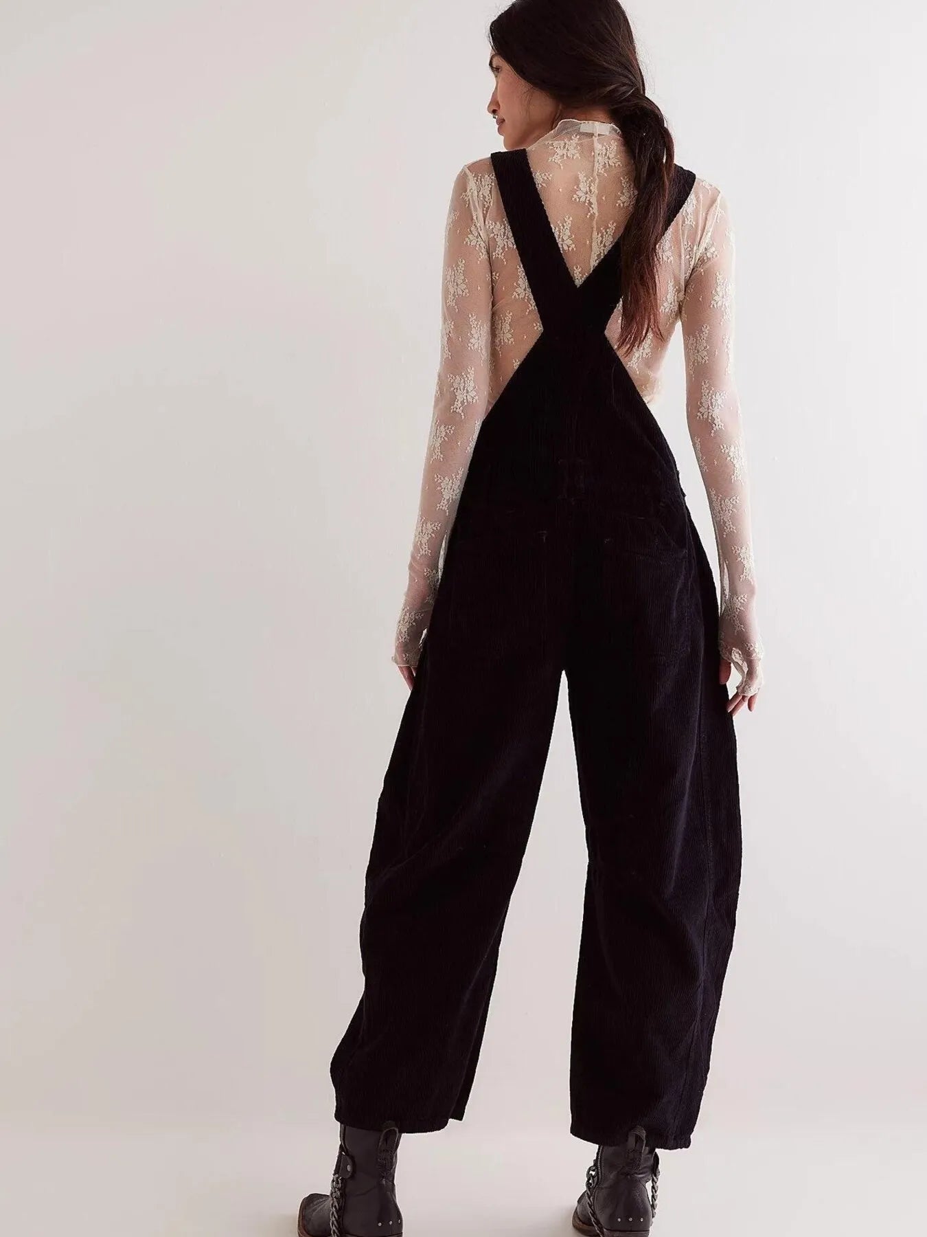 Corduroy Wide-Leg Overall with Adjustable Straps - Tigbul's Variety Fashion Shop