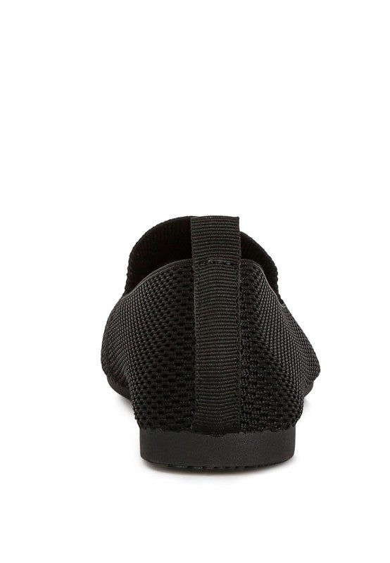 Akili Knit Textile Solid Flats - Tigbul's Variety Fashion Shop