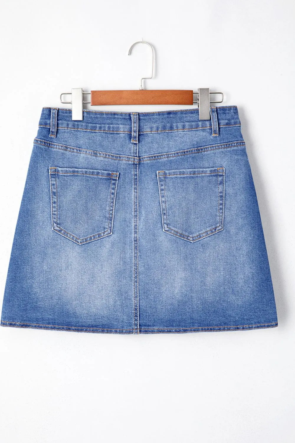 Wrapped Crossed Waist Denim Mini Skirt - Tigbul's Variety Fashion Shop