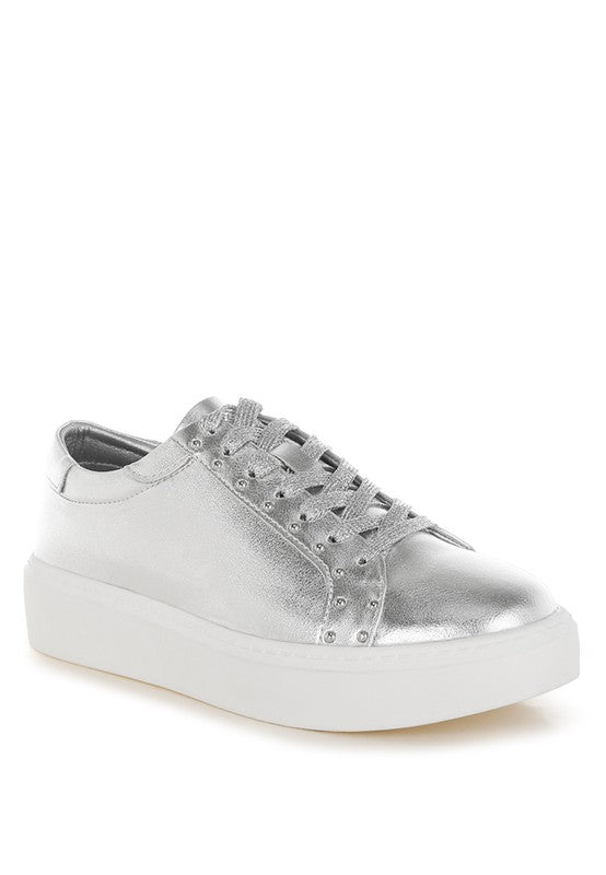 Cincinati Metallic Pleather Chunky Sneakers - Tigbul's Variety Fashion Shop
