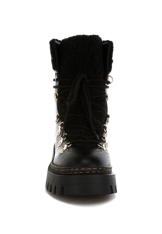 Omul Fleece & Faux Leather Boots - Tigbul's Variety Fashion Shop