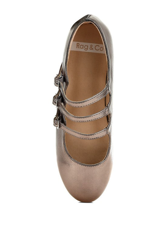 Macarina Triple Strap Mary Jane Ballerinas - Tigbul's Variety Fashion Shop