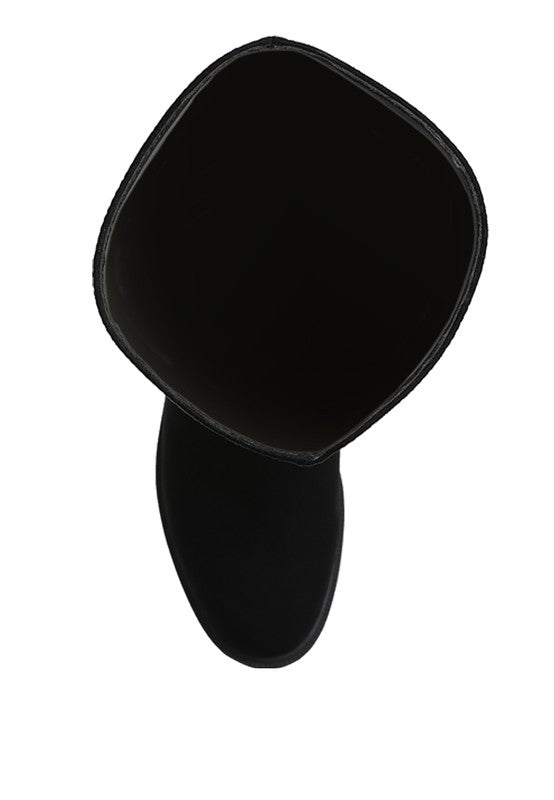 Chiru Round Toe Microfiber Calf Boots - Tigbul's Variety Fashion Shop