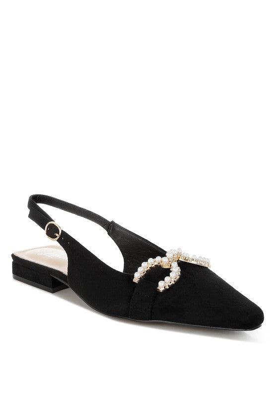 Salova Pearl-Studded Horsebit Flats - Tigbul's Variety Fashion Shop